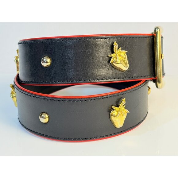 Rare Escada 90’s Black Belt Gold Strawberries Size M EU 40 main image 8